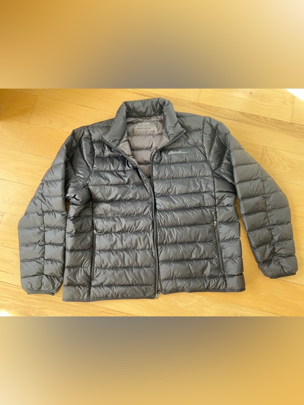 Eddie Bauer Men's Black Quilted Down Packable Jacket